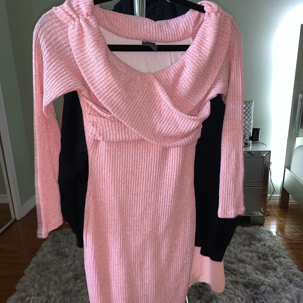 Pink sweater dress
